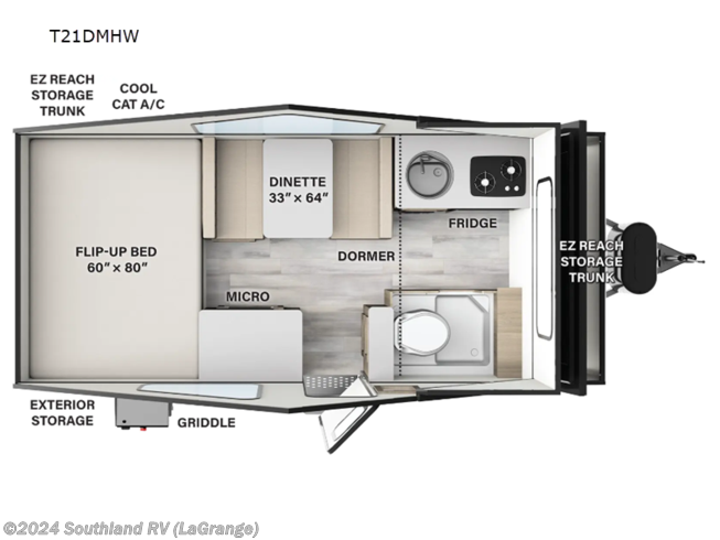 2024 Forest River Flagstaff Hard Side High Wall Series T21DMHW - New Popup For Sale by Southland RV in LaGrange, Georgia