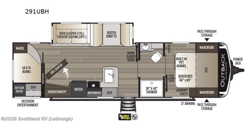 2020 Keystone Outback Ultra Lite 291UBH - Used Travel Trailer For Sale by Southland RV in LaGrange, Georgia features Slideout