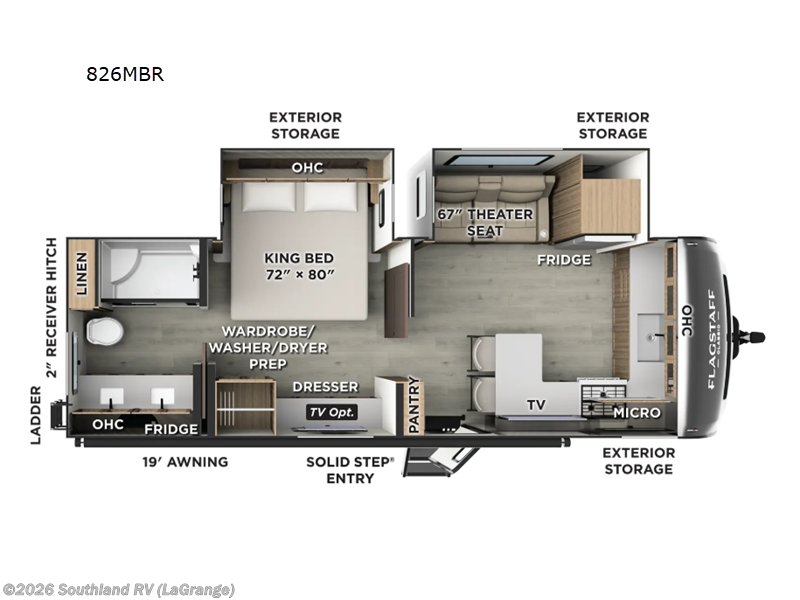 2026 Forest River Flagstaff Classic 826MBR - New Travel Trailer For Sale by Southland RV in LaGrange, Georgia features Slideout