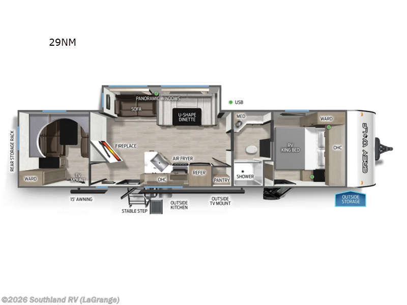 2026 Forest River Cherokee Grey Wolf 29NM - New Travel Trailer For Sale by Southland RV in LaGrange, Georgia features Slideout
