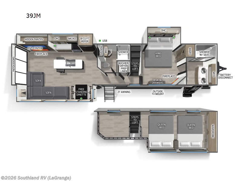 2026 Forest River Cherokee Timberwolf 39JM - New Destination Trailer For Sale by Southland RV in LaGrange, Georgia features Slideout