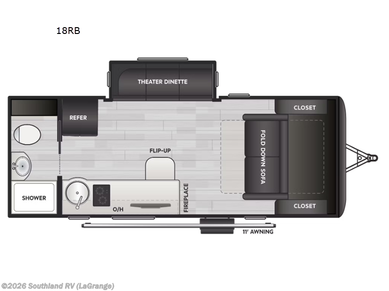 2026 Keystone Reign 18RB - New Travel Trailer For Sale by Southland RV in LaGrange, Georgia features Slideout