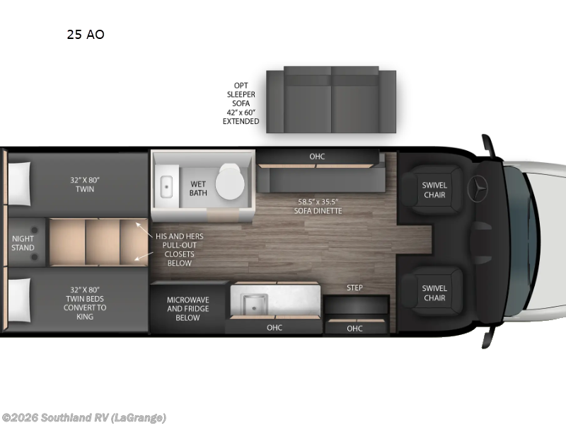 2026 Tiffin Open Trail 25 AO - New Class C For Sale by Southland RV in LaGrange, Georgia