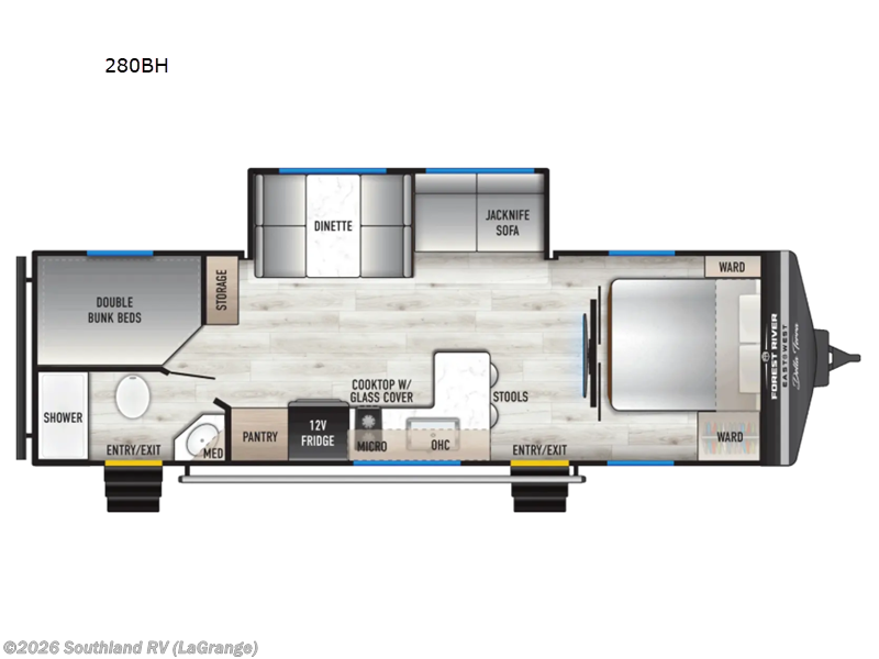 2027 East to West Della Terra 280BH - New Travel Trailer For Sale by Southland RV in LaGrange, Georgia features Slideout