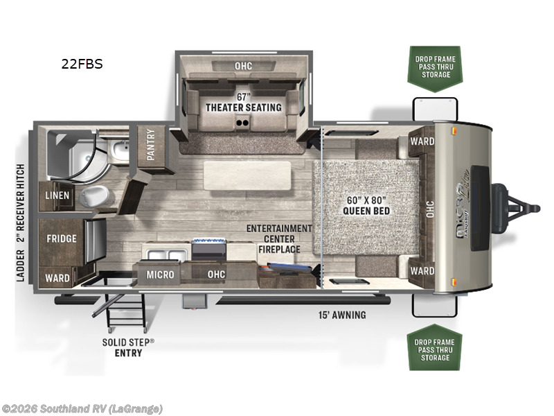 2023 Forest River Flagstaff Micro Lite 22FBS - Used Travel Trailer For Sale by Southland RV in LaGrange, Georgia features Slideout