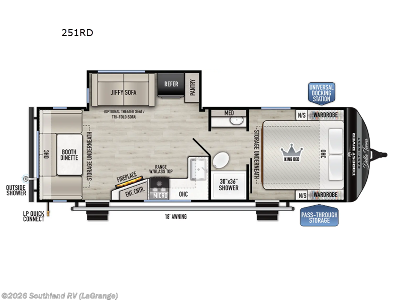 2026 East to West Della Terra 251RD - New Travel Trailer For Sale by Southland RV in LaGrange, Georgia features Slideout