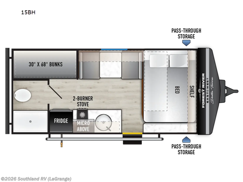 2027 East to West Della Terra 15BH - New Travel Trailer For Sale by Southland RV in LaGrange, Georgia