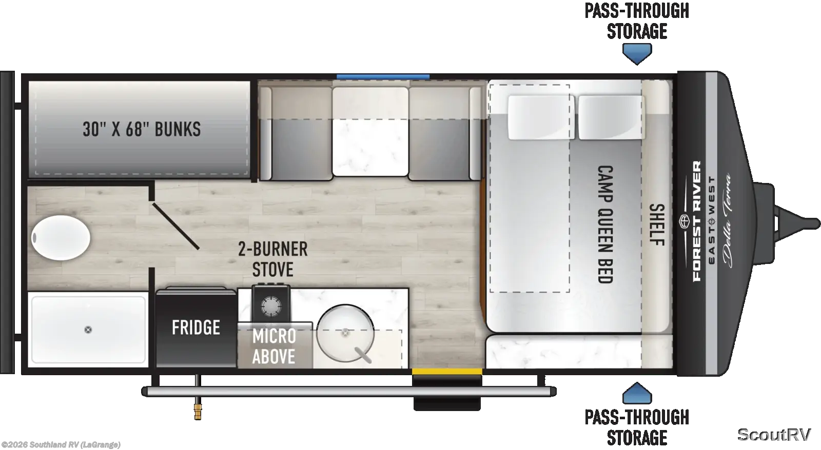 2027 East to West Della Terra 15BH - New Travel Trailer For Sale by Southland RV in LaGrange, Georgia