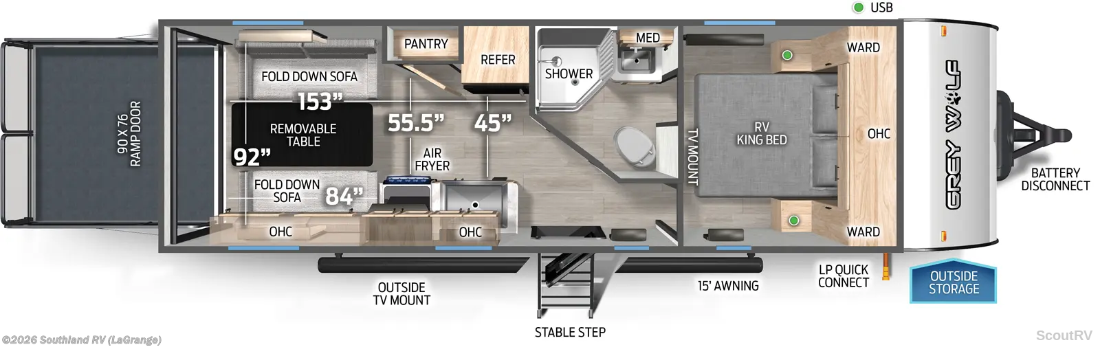 2027 Forest River Cherokee Grey Wolf 22RR - New Travel Trailer For Sale by Southland RV in LaGrange, Georgia