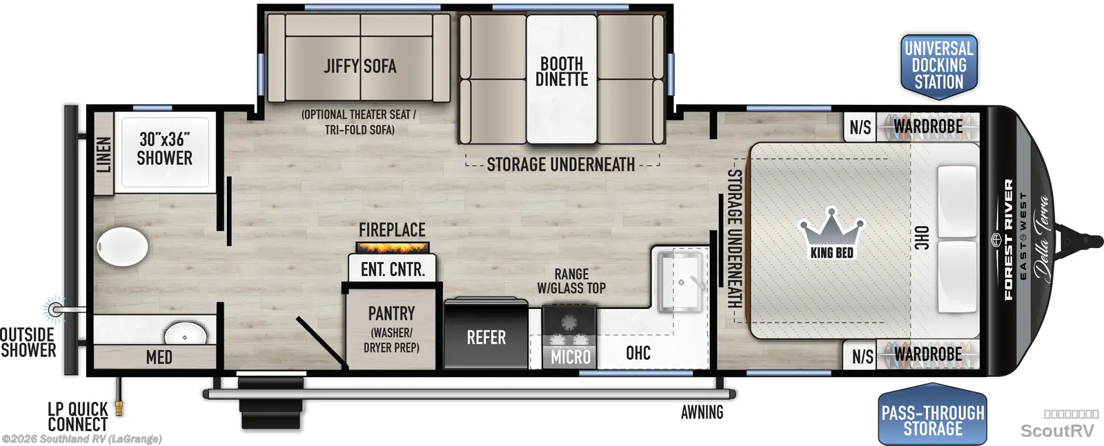 2026 East to West Della Terra 261RB - New Travel Trailer For Sale by Southland RV in LaGrange, Georgia