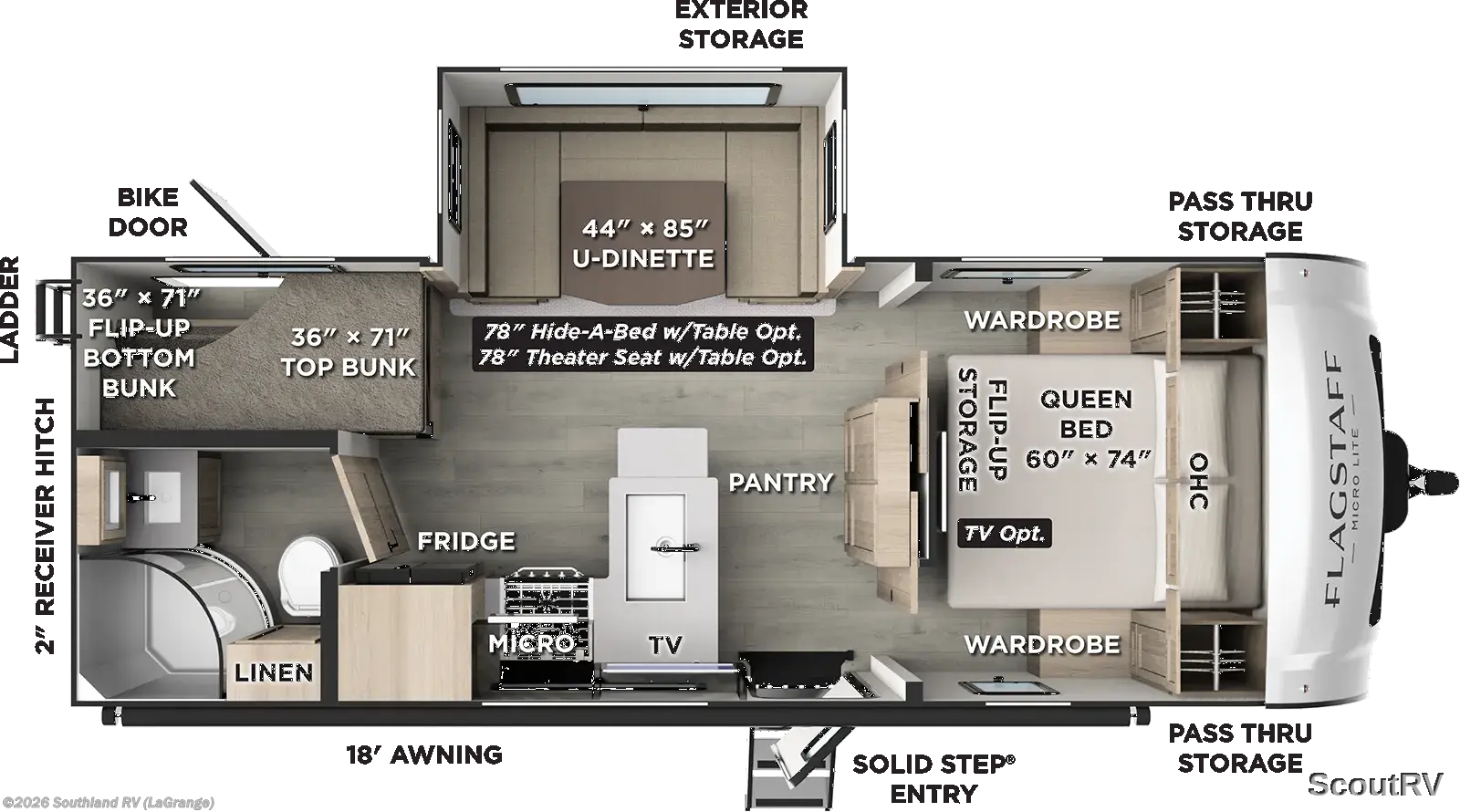 2026 Forest River Flagstaff Micro Lite 25DBH - New Travel Trailer For Sale by Southland RV in LaGrange, Georgia