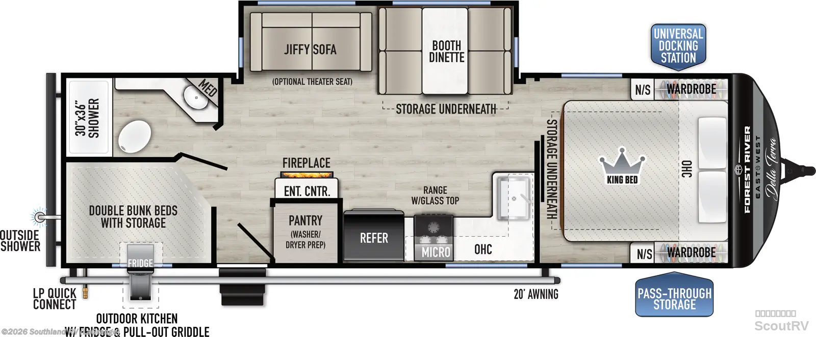 2026 East to West Della Terra 262BH - New Travel Trailer For Sale by Southland RV in LaGrange, Georgia