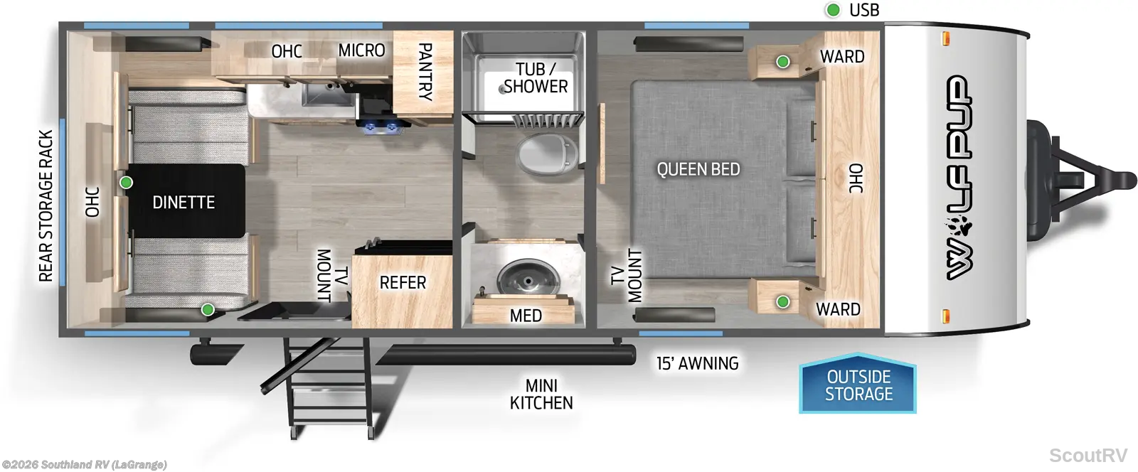 2026 Forest River Cherokee Wolf Pup 16CM - New Travel Trailer For Sale by Southland RV in LaGrange, Georgia