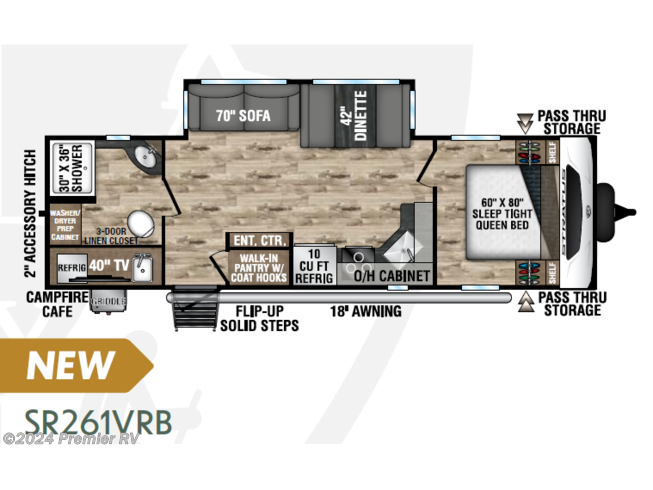 Floorplan of 2023 Venture RV Stratus SR261VRB