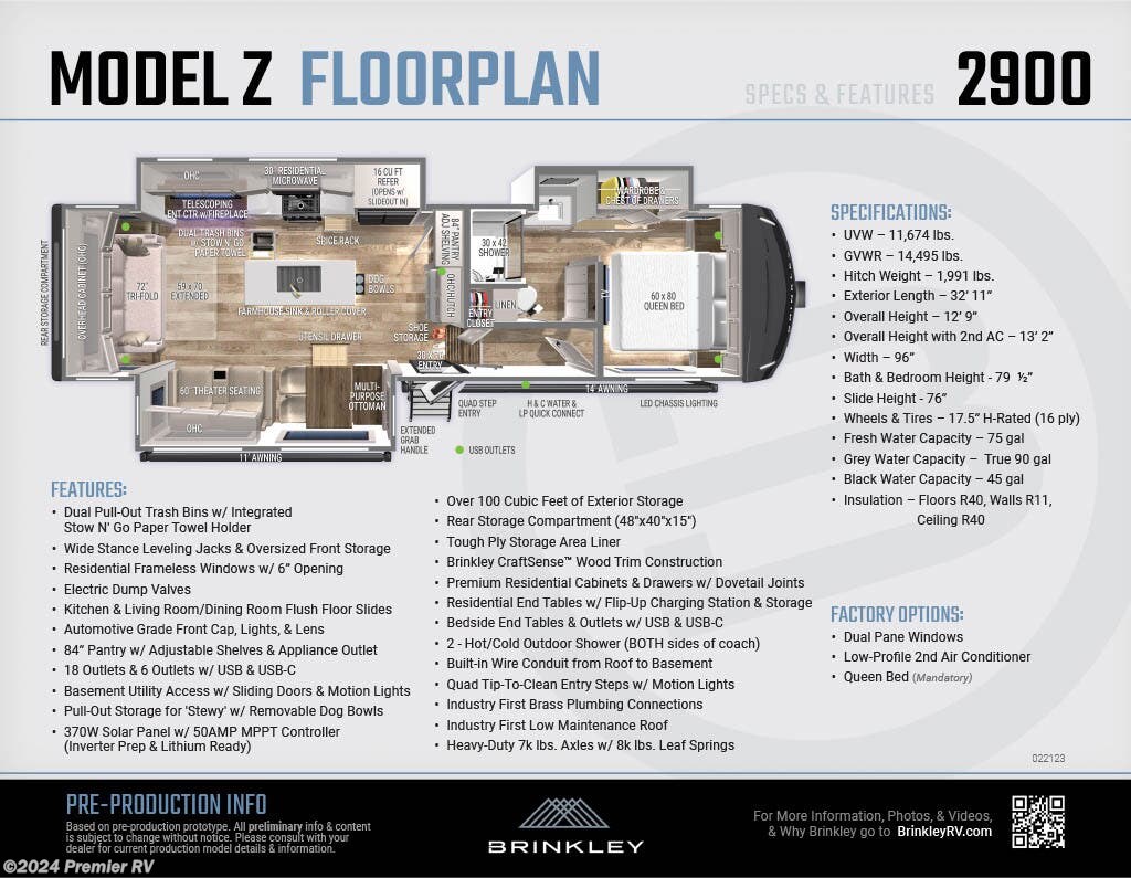 2024 Brinkley RV MODEL Z 2900 RV for Sale in Blue Grass, IA 52726