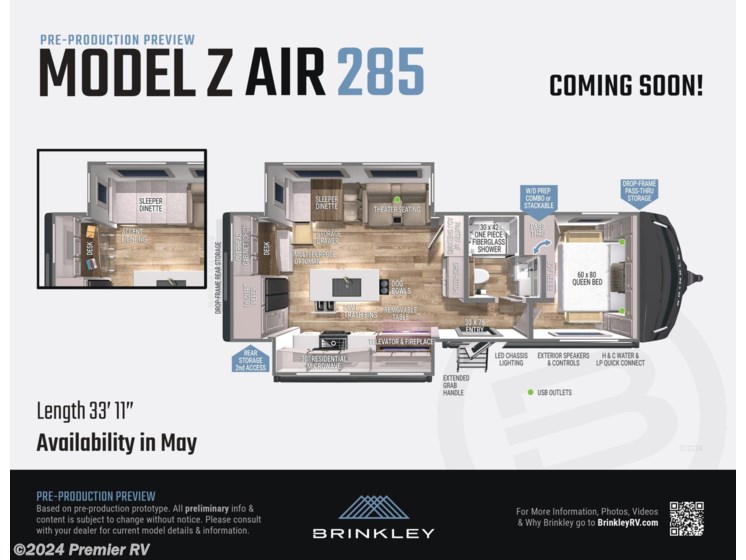 New 2025 Brinkley RV Model Z AIR 285 available in Blue Grass, Iowa