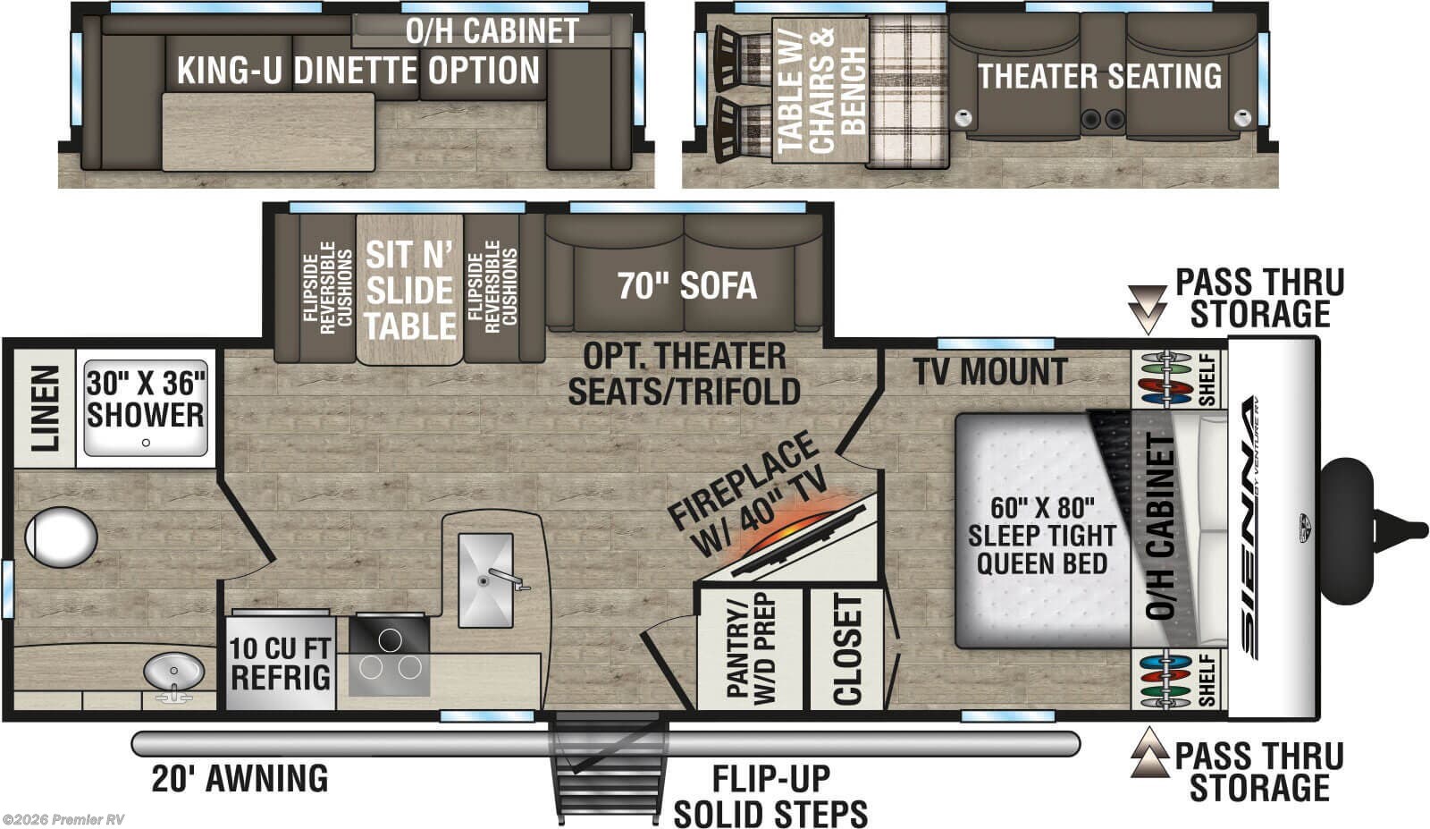 2026 Sienna SA251VRB by Venture RV from Premier RV  in Blue Grass, Iowa