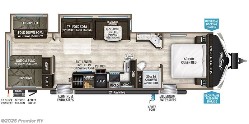 2019 Grand Design Imagine 3170BH - Used Travel Trailer For Sale by Premier RV  in Blue Grass, Iowa