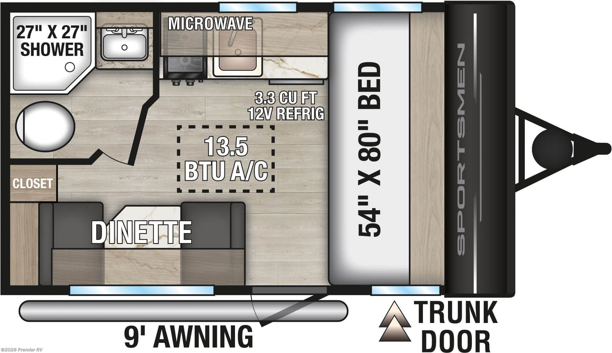 2026 K-Z Sportsmen Classic 130RD - New Travel Trailer For Sale by Premier RV  in Blue Grass, Iowa