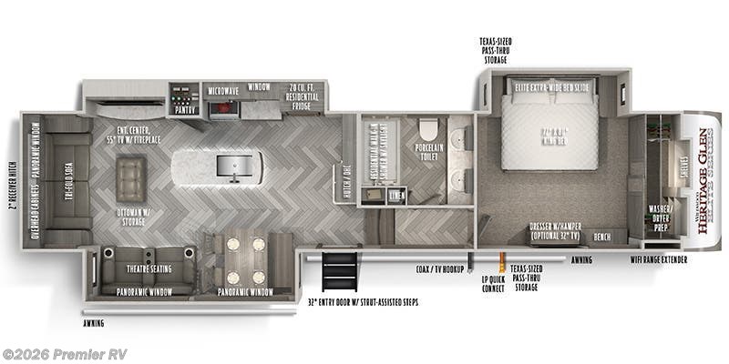 2022 Forest River HERITAGE GLEN ELITE 34RL - Used Fifth Wheel For Sale by Premier RV  in Blue Grass, Iowa