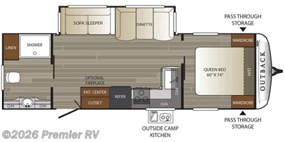 2018 Keystone Outback 266RB - Used Travel Trailer For Sale by Premier RV  in Blue Grass, Iowa