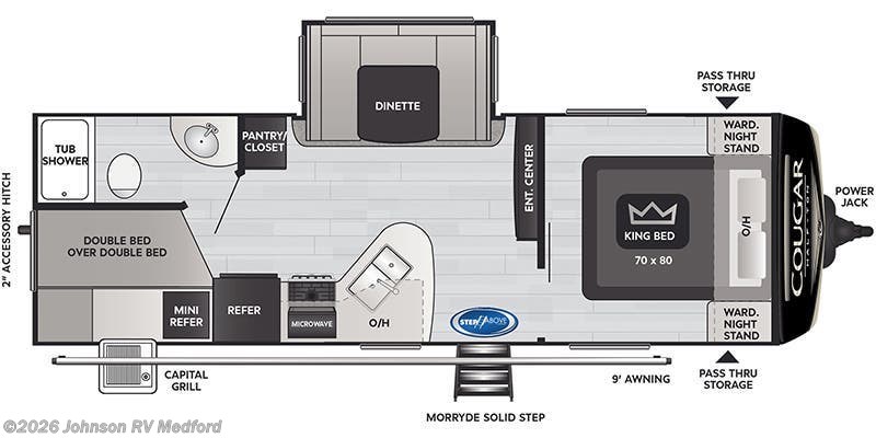 2021 Keystone Cougar Half-Ton West 25BHSWE - Used Travel Trailer For Sale by Johnson RV Medford in Medford, Oregon