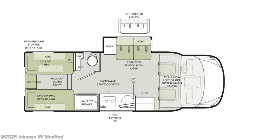 2026 TIFFIN WAYFARER 25 XLW Floorplan