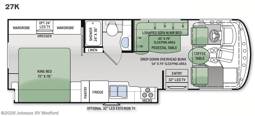 2015 Thor Motor Coach HURRICANE 27K Floorplan