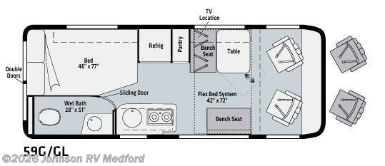2020 WINNEBAGO TRAVATO 59G Floorplan