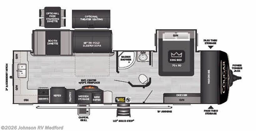 2022 KEYSTONE Cougar Half-Ton 30RKD Floorplan