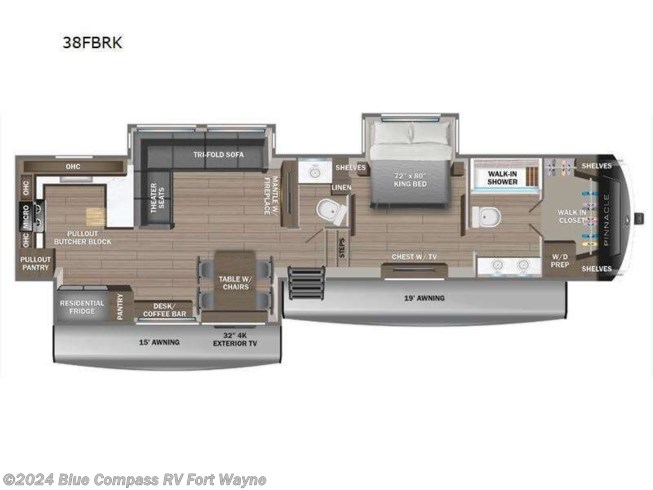 2024 Jayco Pinnacle 38FBRK - New Fifth Wheel For Sale by Blue Compass RV Fort Wayne in Columbia City, Indiana