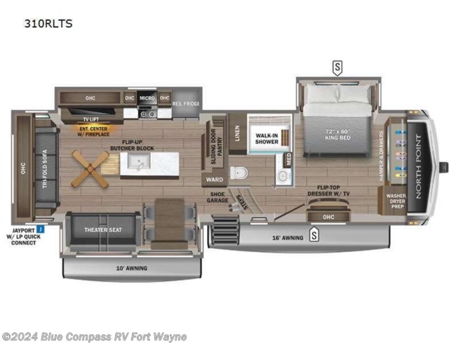 2024 Jayco North Point 310RLTS - New Fifth Wheel For Sale by Blue Compass RV Fort Wayne in Columbia City, Indiana