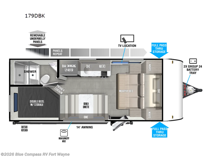 2024 Forest River Wildwood FSX 179DBK - Used Travel Trailer For Sale by Blue Compass RV Fort Wayne in Columbia City, Indiana