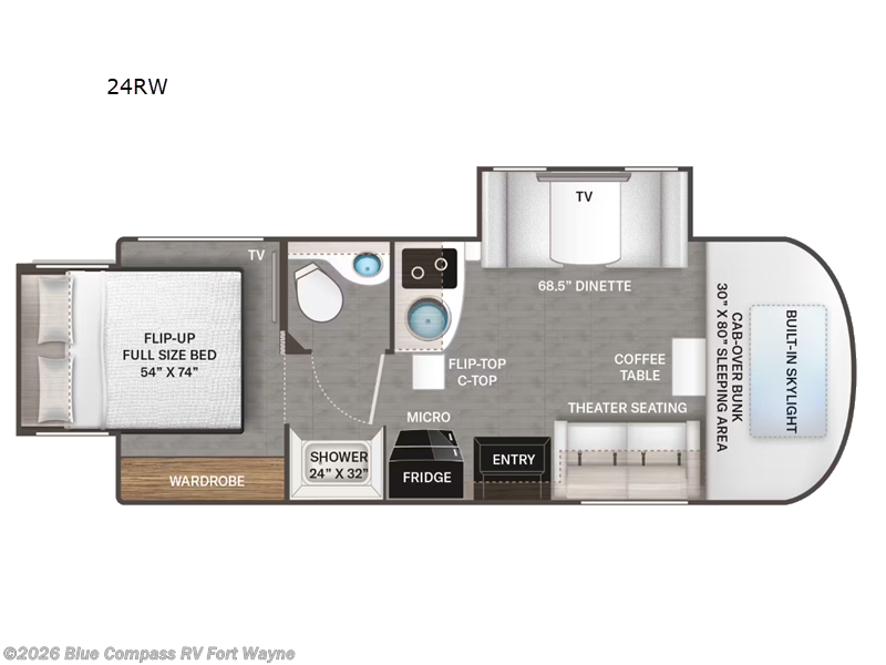 2026 Thor Motor Coach Tiburon Sprinter 24RW - New Class C For Sale by Blue Compass RV Fort Wayne in Columbia City, Indiana features Slideout
