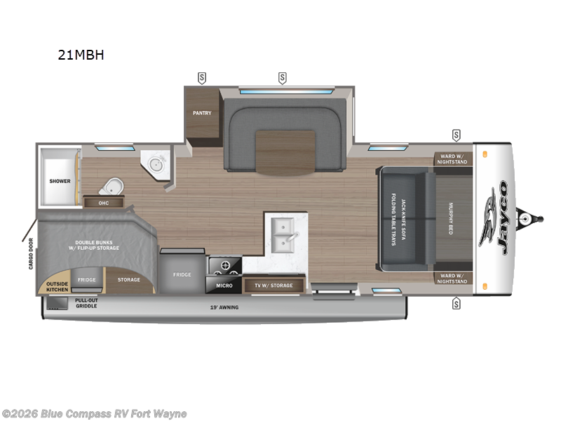 2026 Jayco Jay Feather 21MBH - New Travel Trailer For Sale by Blue Compass RV Fort Wayne in Columbia City, Indiana features Slideout