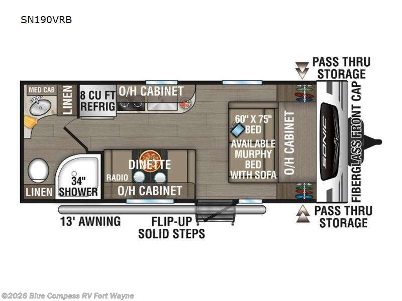2026 Venture RV Sonic SN190VRB - New Travel Trailer For Sale by Blue Compass RV Fort Wayne in Columbia City, Indiana