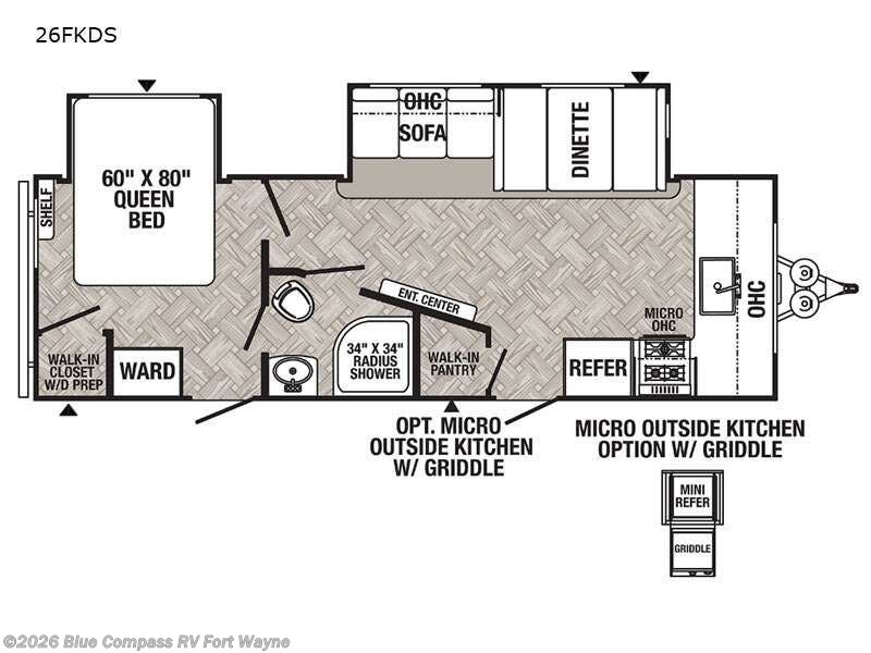 2021 Palomino Puma 26FKDS - Used Travel Trailer For Sale by Blue Compass RV Fort Wayne in Columbia City, Indiana features Slideout