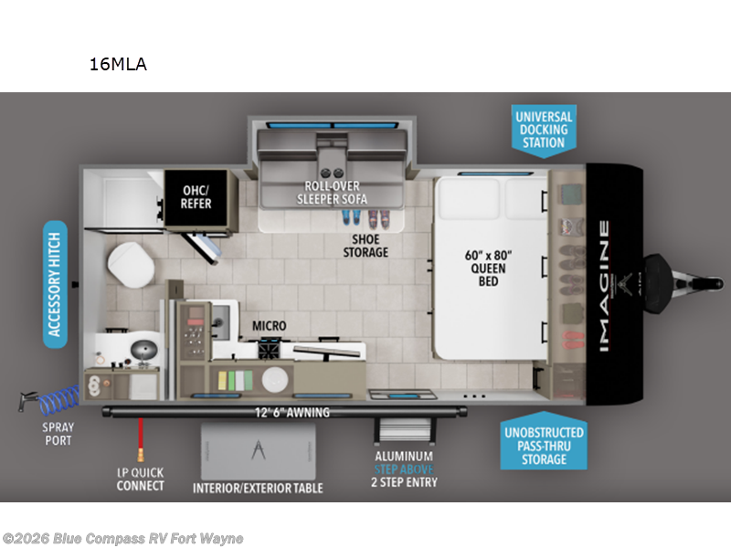 2026 Grand Design Imagine AIM 16MLA - New Travel Trailer For Sale by Blue Compass RV Fort Wayne in Columbia City, Indiana features Slideout