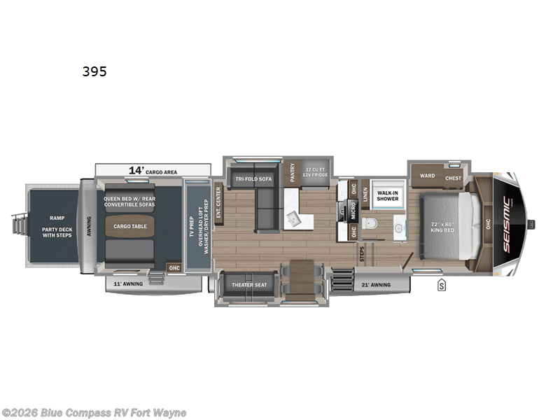 2026 Jayco Seismic 395 - New Toy Hauler For Sale by Blue Compass RV Fort Wayne in Columbia City, Indiana features Slideout