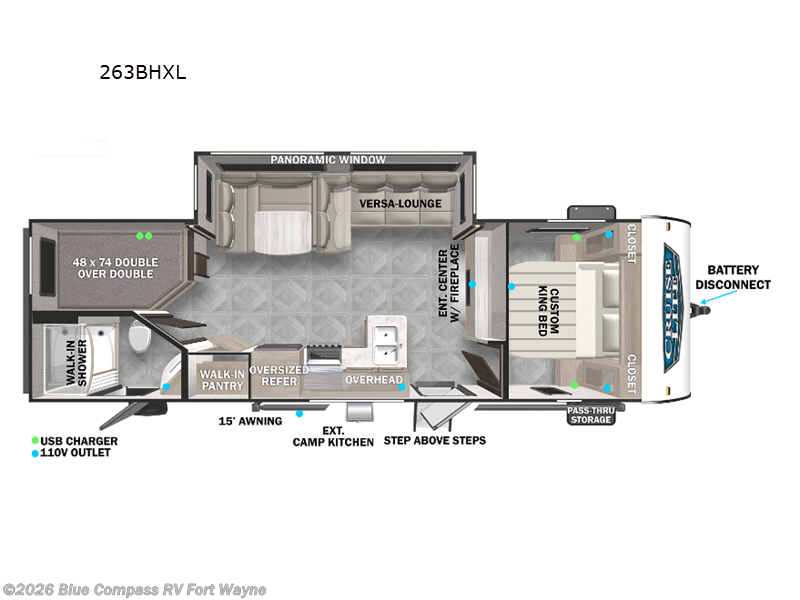 2023 Forest River Salem Cruise Lite 263BHXL - Used Travel Trailer For Sale by Blue Compass RV Fort Wayne in Columbia City, Indiana features Slideout