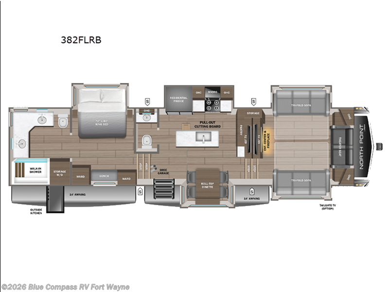 2026 Jayco North Point 382FLRB - New Fifth Wheel For Sale by Blue Compass RV Fort Wayne in Columbia City, Indiana features Slideout
