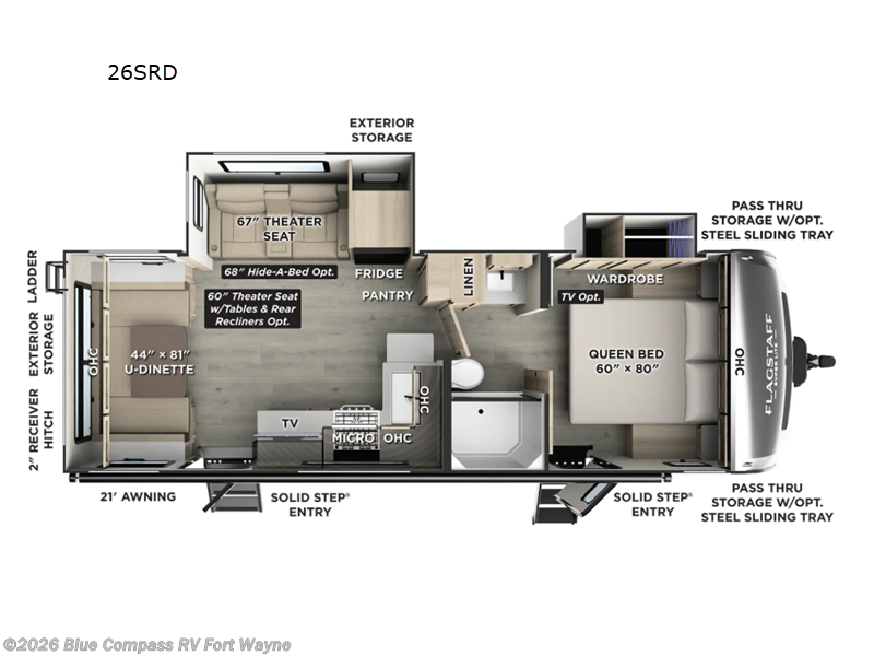 2026 Forest River Flagstaff Super Lite 26SRD - New Travel Trailer For Sale by Blue Compass RV Fort Wayne in Columbia City, Indiana features Slideout
