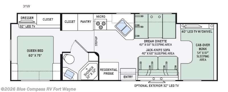 2016 Thor Motor Coach Four Winds 31KW - Used Class C For Sale by Blue Compass RV Fort Wayne in Columbia City, Indiana features Slideout