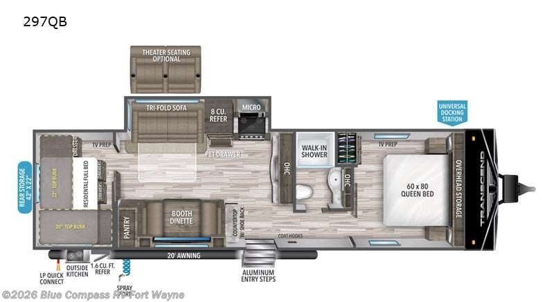 2021 Grand Design Transcend Xplor 297QB - Used Travel Trailer For Sale by Blue Compass RV Fort Wayne in Columbia City, Indiana features Slideout