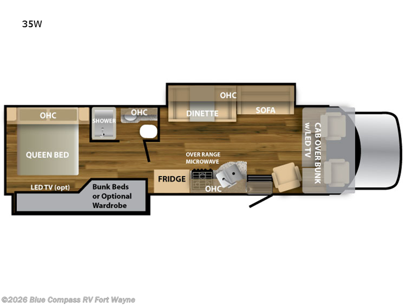 2022 Nexus Wraith 35W - Used Super C For Sale by Blue Compass RV Fort Wayne in Columbia City, Indiana features Slideout