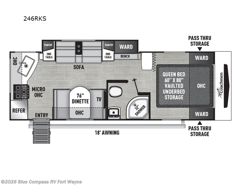 2024 Coachmen Freedom Express Ultra Lite 246RKS - Used Travel Trailer For Sale by Blue Compass RV Fort Wayne in Columbia City, Indiana features Slideout