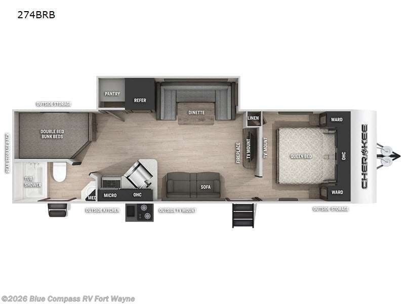 2022 Forest River Cherokee 274BRB - Used Travel Trailer For Sale by Blue Compass RV Fort Wayne in Columbia City, Indiana features Slideout