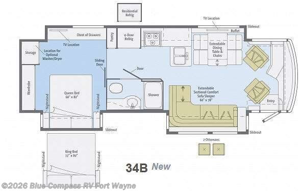 2013 Winnebago Journey 34B - Used Class A For Sale by Blue Compass RV Fort Wayne in Columbia City, Indiana features Slideout