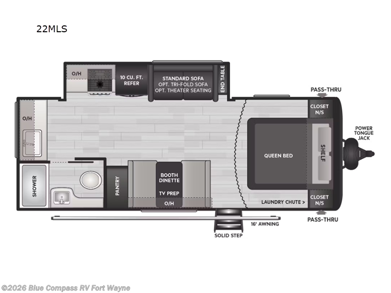 2024 Keystone Hideout 22MLS - Used Travel Trailer For Sale by Blue Compass RV Fort Wayne in Columbia City, Indiana features Slideout