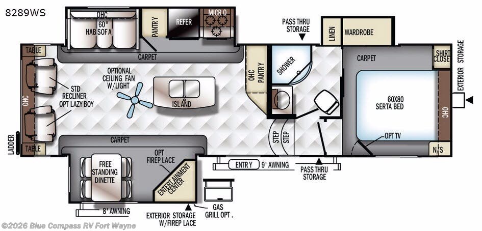 2017 Forest River Rockwood Signature Ultra Lite 8289WS - Used Fifth Wheel For Sale by Blue Compass RV Fort Wayne in Columbia City, Indiana features Slideout